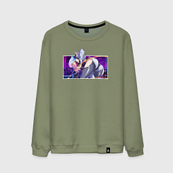 Свитшот хлопковый мужской Люси, но под другим углом, чумба, цвет: авокадо