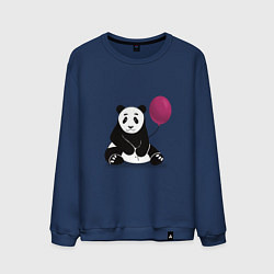Свитшот хлопковый мужской Панда с шариком, цвет: тёмно-синий