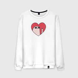 Свитшот хлопковый мужской Кетнипз, цвет: белый