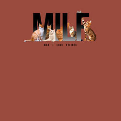 Свитшот хлопковый мужской Man I love Felines - MILF, цвет: кирпичный — фото 2