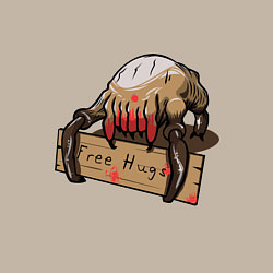 Свитшот хлопковый мужской Hugs from crab, цвет: миндальный — фото 2