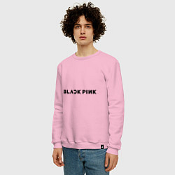 Свитшот хлопковый мужской Black Pink in your area, цвет: светло-розовый — фото 2