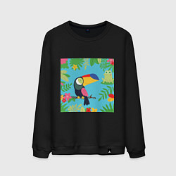 Свитшот хлопковый мужской Тукан милый, цвет: черный