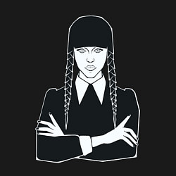 Свитшот хлопковый мужской Wednesday Addams портрет, цвет: черный — фото 2