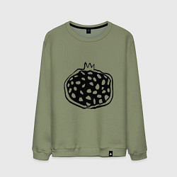Свитшот хлопковый мужской Гранат в разрезе скетч, цвет: авокадо