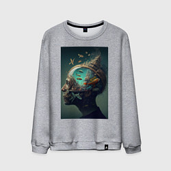 Свитшот хлопковый мужской Мысли о море, цвет: меланж