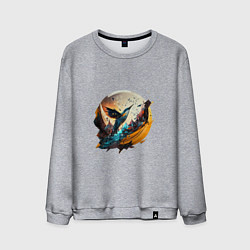 Мужской свитшот Арт абстракция - птица