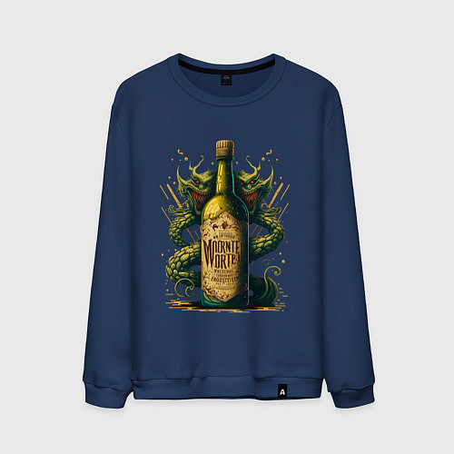 Мужской свитшот Зеленый змий / Тёмно-синий – фото 1