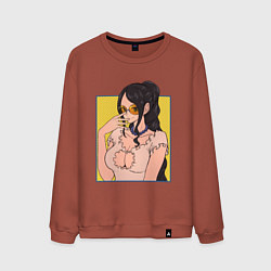 Свитшот хлопковый мужской Нико Робин - One Piece, цвет: кирпичный