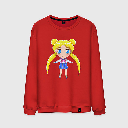 Мужской свитшот Sailor moon chibi / Красный – фото 1