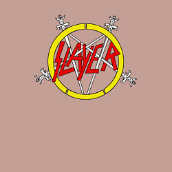 Свитшот хлопковый мужской Slayer rock music, цвет: пыльно-розовый — фото 2