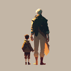 Свитшот хлопковый мужской Сын и его отец, цвет: миндальный — фото 2