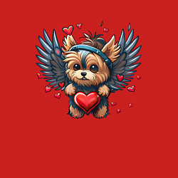 Свитшот хлопковый мужской Пёсик ангел, цвет: красный — фото 2