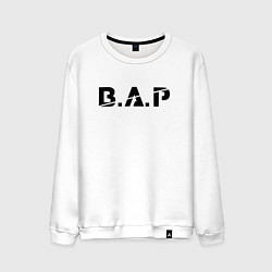 Свитшот хлопковый мужской B A P black logo, цвет: белый