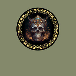 Свитшот хлопковый мужской Череп короля созданный нейросетью, цвет: авокадо — фото 2