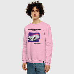 Свитшот хлопковый мужской My car, цвет: светло-розовый — фото 2