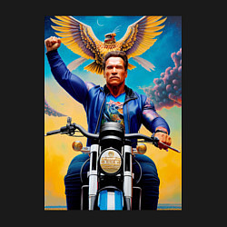 Свитшот хлопковый мужской Arnold Schwarzenegger on a cool motorcycle - neura, цвет: черный — фото 2