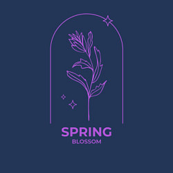 Свитшот хлопковый мужской Spring Blossom Весеннее Цветение, цвет: тёмно-синий — фото 2