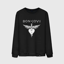Свитшот хлопковый мужской Bon Jovi Its My Life, цвет: черный