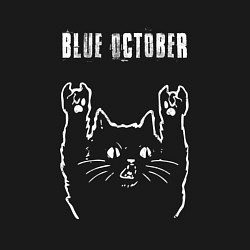 Свитшот хлопковый мужской Blue October рок кот, цвет: черный — фото 2