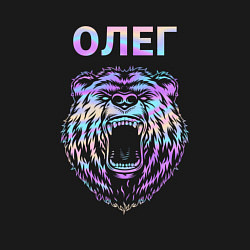 Свитшот хлопковый мужской Олег голограмма медведь, цвет: черный — фото 2