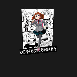 Свитшот хлопковый мужской Урарака Очако на фоне манги, цвет: черный — фото 2