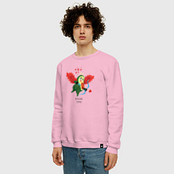 Свитшот хлопковый мужской Авокадо Купидон, цвет: светло-розовый — фото 2