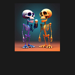 Свитшот хлопковый мужской Поющие скелеты, цвет: черный — фото 2