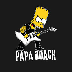 Свитшот хлопковый мужской Papa Roach Барт Симпсон рокер, цвет: черный — фото 2