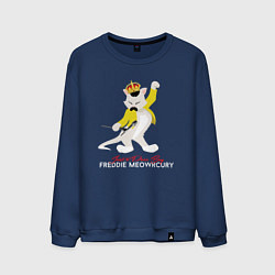 Свитшот хлопковый мужской Фредди Меркьюри кот, цвет: тёмно-синий