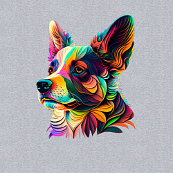 Свитшот хлопковый мужской Разноцветный корги, цвет: меланж — фото 2