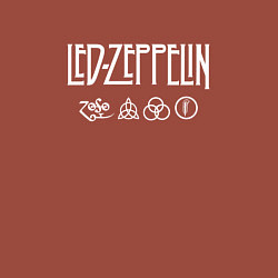 Свитшот хлопковый мужской Led Zeppelin символы, цвет: кирпичный — фото 2