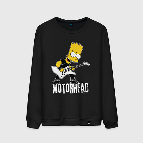 Мужской свитшот Motorhead Барт Симпсон рокер / Черный – фото 1