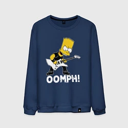 Свитшот хлопковый мужской OOMPH! Барт Симпсон роке, цвет: тёмно-синий
