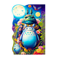 Свитшот хлопковый мужской Тоторо и другие персонажи - нейросеть, цвет: белый — фото 2