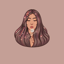 Свитшот хлопковый мужской 8 марта - девушка с одуванчиком, цвет: пыльно-розовый — фото 2