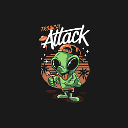 Свитшот хлопковый мужской Tropical attack, цвет: черный — фото 2