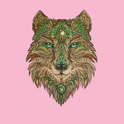 Свитшот хлопковый мужской Волк мандала, цвет: светло-розовый — фото 2