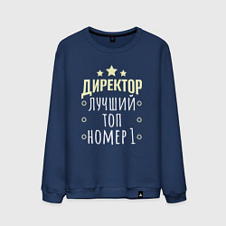 Свитшот хлопковый мужской Директор лучший в мире и звёзды, цвет: тёмно-синий