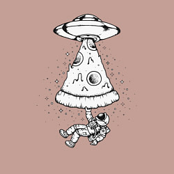 Свитшот хлопковый мужской Pizza space, цвет: пыльно-розовый — фото 2
