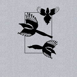 Свитшот хлопковый мужской Сороки в прямоугольнике минимализм, цвет: меланж — фото 2