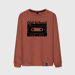 Свитшот хлопковый мужской Old school music, цвет: кирпичный