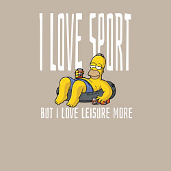 Свитшот хлопковый мужской Я люблю спорт, но отдыхать люблю больше, цвет: миндальный — фото 2