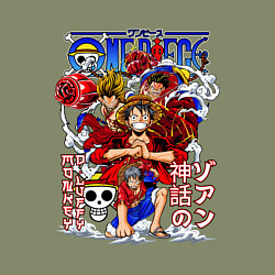 Свитшот хлопковый мужской Манки Д Луффи соломенная шляпа, цвет: авокадо — фото 2