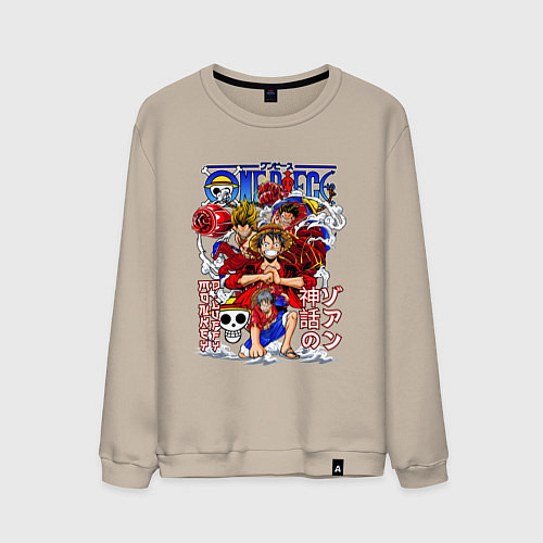 Мужской свитшот Манки Д Луффи соломенная шляпа / Миндальный – фото 1