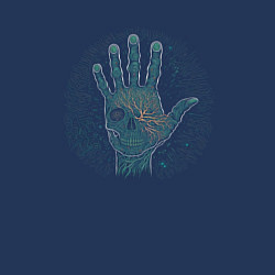 Свитшот хлопковый мужской Hand- skull, цвет: тёмно-синий — фото 2