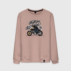 Свитшот хлопковый мужской Мотогонки мотоциклист, цвет: пыльно-розовый