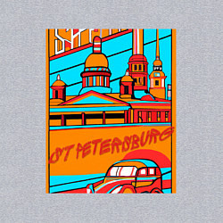 Свитшот хлопковый мужской Санкт-Петербург в стиле плаката 30-х годов, цвет: меланж — фото 2