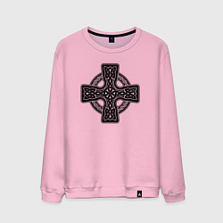 Свитшот хлопковый мужской Кельтский крест, цвет: светло-розовый
