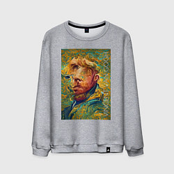 Мужской свитшот Abstract Vincent van Gogh - surrealism self-portra